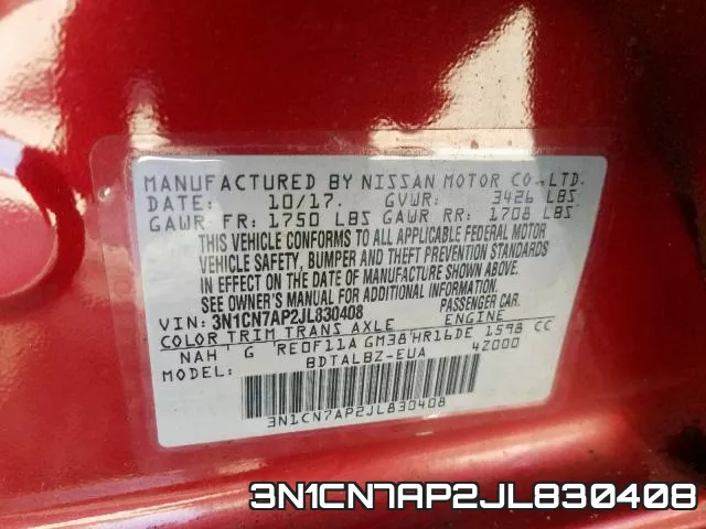 3N1CN7AP2JL830408 фото 2