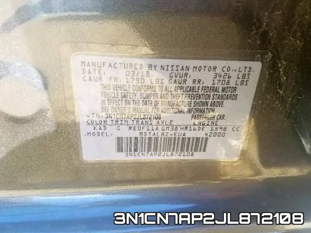 3N1CN7AP2JL872108 фото 2