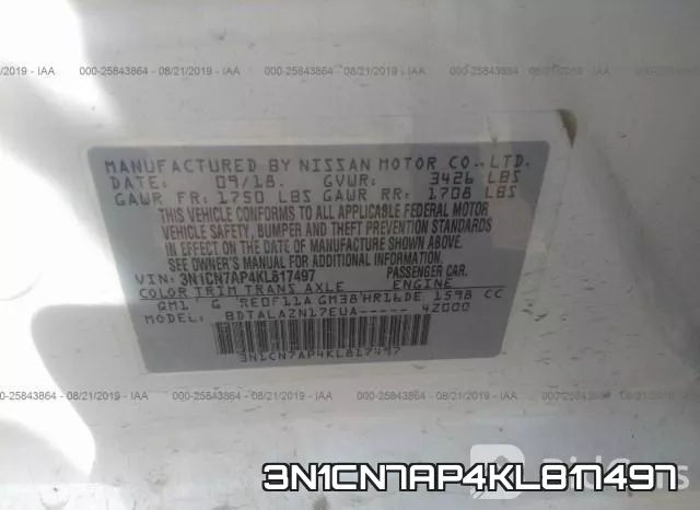 3N1CN7AP4KL817497 фото 10