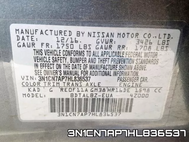 3N1CN7AP7HL836537 фото 2