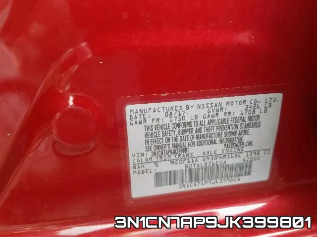 3N1CN7AP9JK399801 фото 2