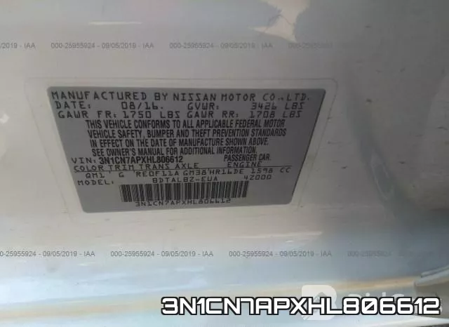 3N1CN7APXHL806612 фото 9