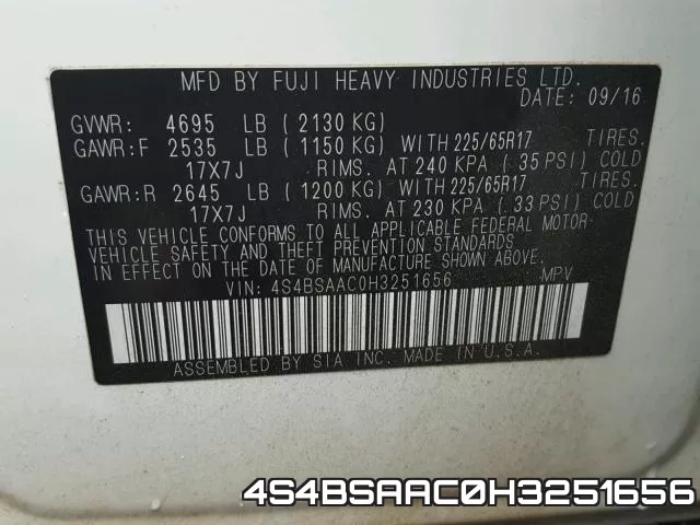 4S4BSAAC0H3251656 фото 2