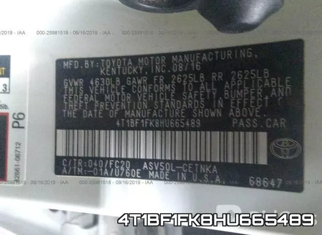 4T1BF1FK8HU665489 фото 10