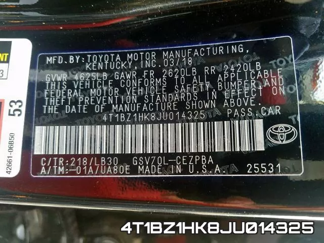 4T1BZ1HK8JU014325 фото 2