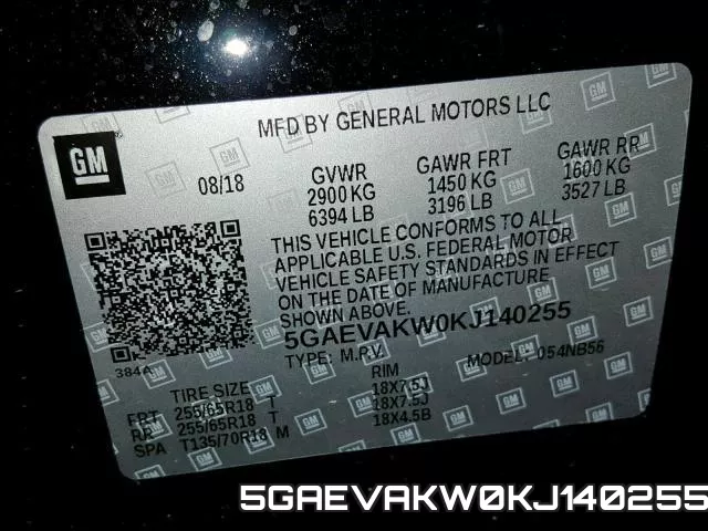 5GAEVAKW0KJ140255 фото 2