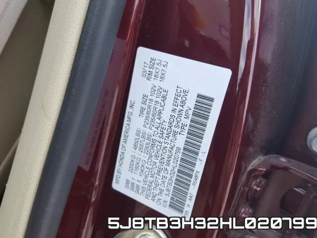 5J8TB3H32HL020799 фото 2