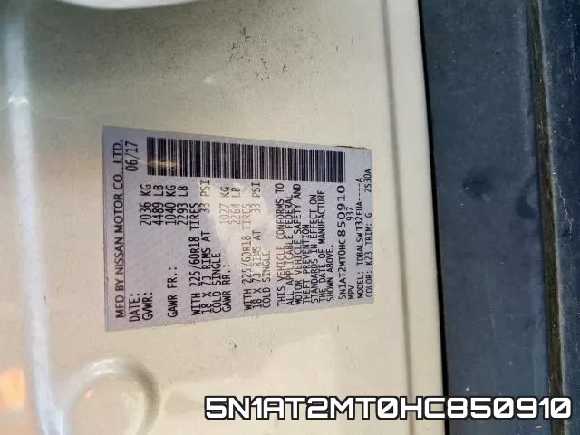 5N1AT2MT0HC850910 фото 2