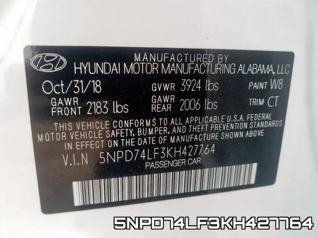 5NPD74LF3KH427764 фото 2