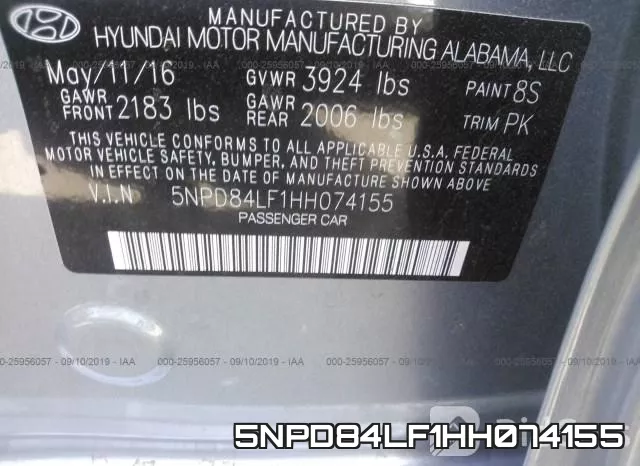 5NPD84LF1HH074155 фото 10