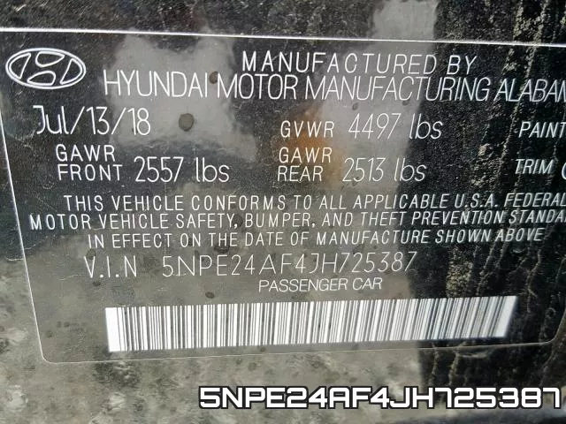 5NPE24AF4JH725387 фото 2