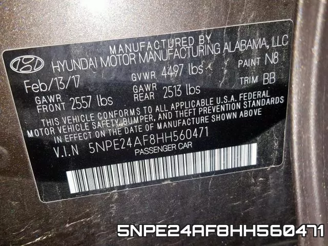 5NPE24AF8HH560471 фото 2