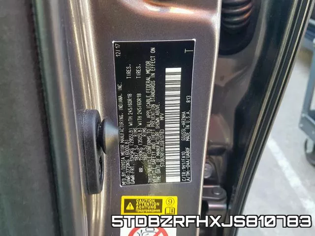 5TDBZRFHXJS810783 фото 2