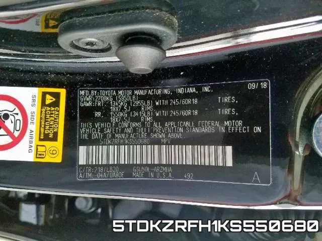 5TDKZRFH1KS550680 фото 2