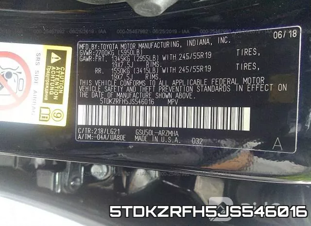 5TDKZRFH5JS546016 фото 9
