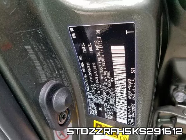 5TDZZRFH5KS291612 фото 2