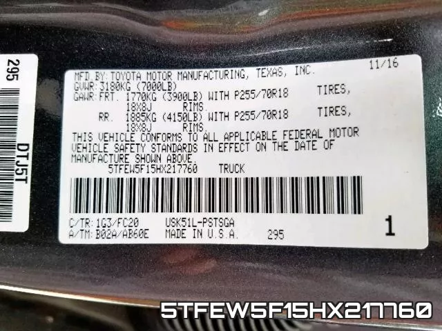 5TFEW5F15HX217760 фото 2