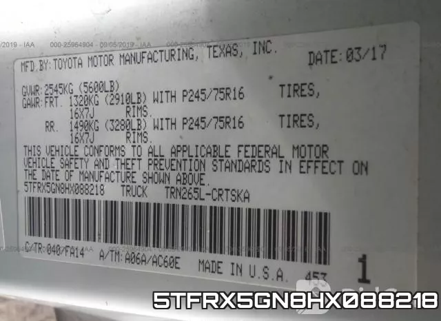 5TFRX5GN8HX088218 фото 9