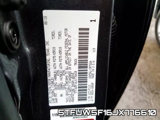 5TFUW5F16JX776610 фото 2
