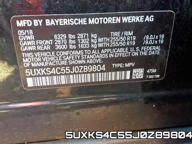 5UXKS4C55J0Z89804 фото 2