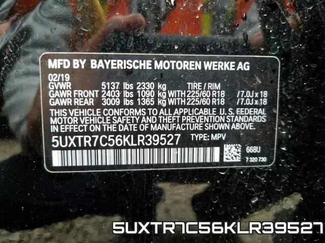 5UXTR7C56KLR39527 фото 2