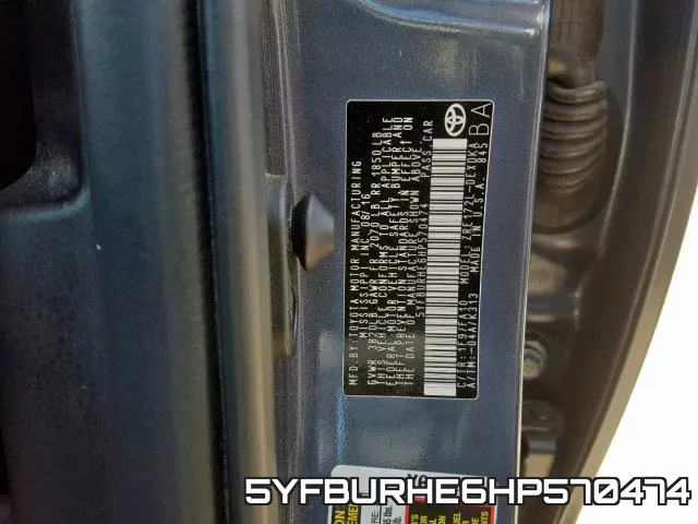 5YFBURHE6HP570474 фото 2