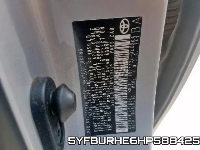 5YFBURHE6HP588425 фото 2