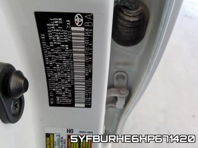 5YFBURHE6HP671420 фото 2