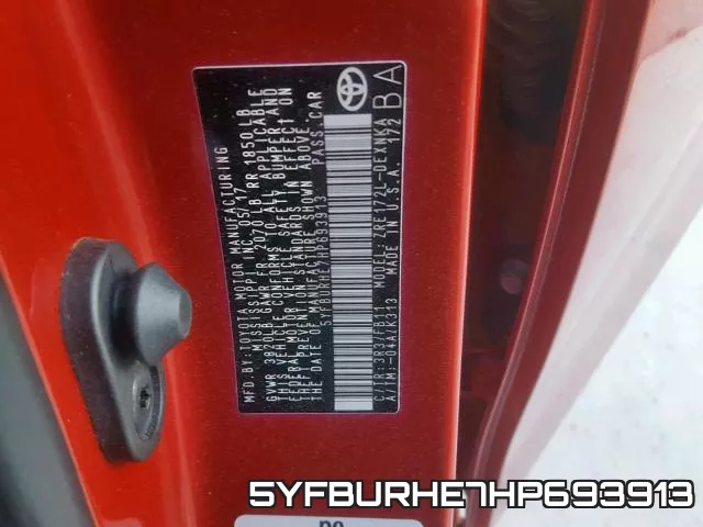 5YFBURHE7HP693913 фото 2