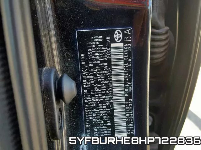 5YFBURHE8HP722836 фото 2