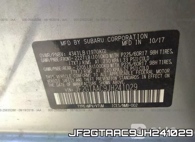 JF2GTAAC9JH241029 фото 10