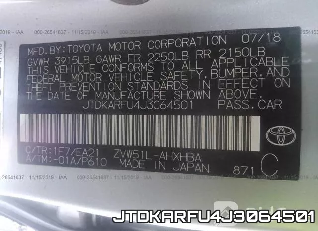 JTDKARFU4J3064501 фото 10