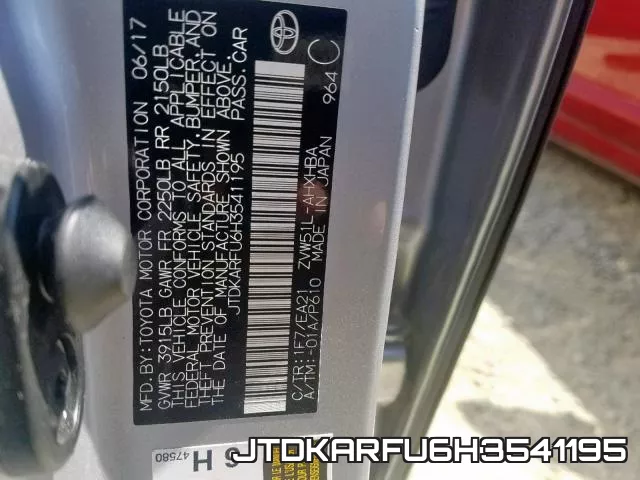 JTDKARFU6H3541195 фото 2