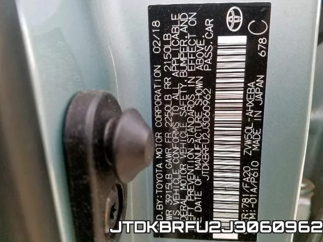 JTDKBRFU2J3060962 фото 2