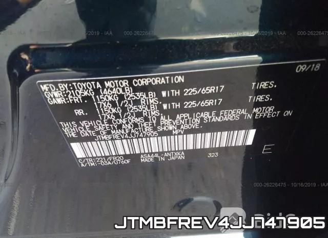 JTMBFREV4JJ747905 фото 10