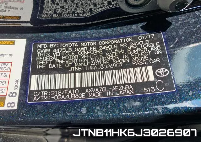 JTNB11HK6J3026907 фото 2
