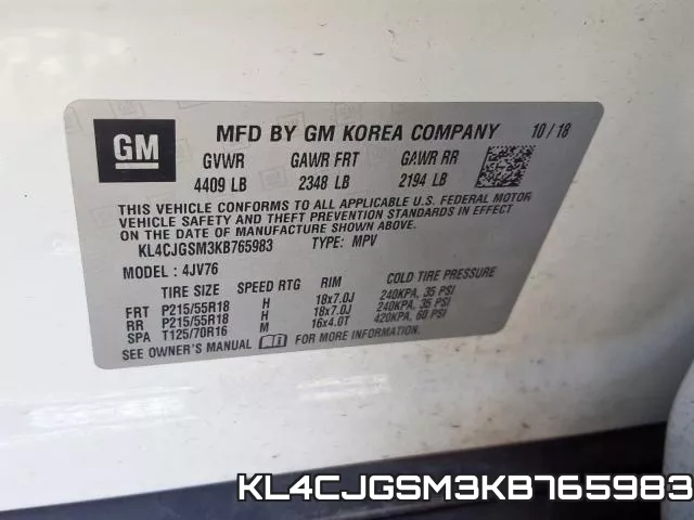 KL4CJGSM3KB765983 фото 2