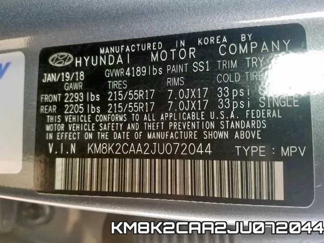 KM8K2CAA2JU072044 фото 2