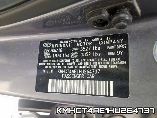 KMHCT4AE1HU264737 фото 2