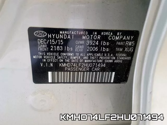 KMHD74LF2HU071494 фото 2