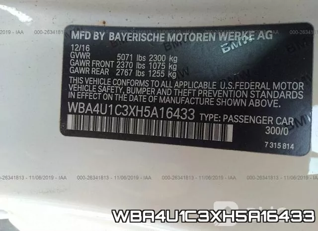 WBA4U1C3XH5A16433 фото 10