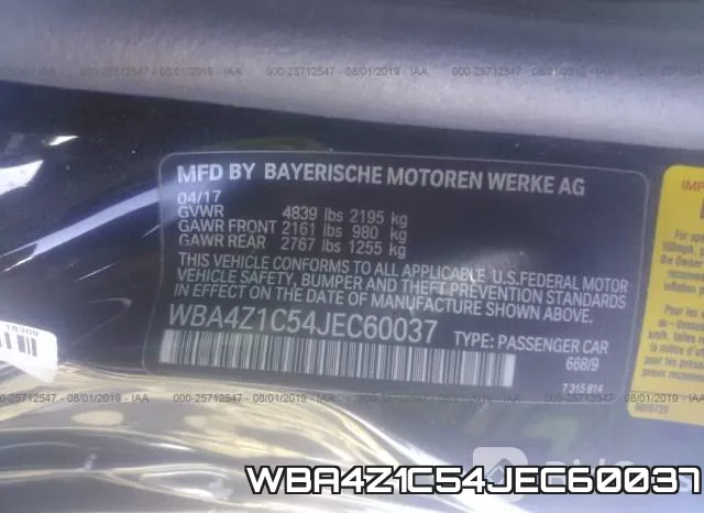 WBA4Z1C54JEC60037 фото 10