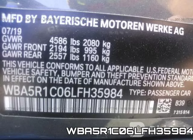 WBA5R1C06LFH35984 фото 10