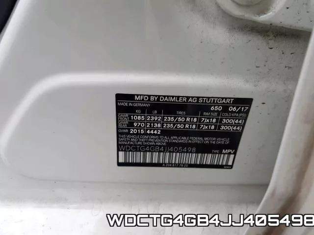 WDCTG4GB4JJ405498 фото 2