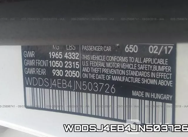 WDDSJ4EB4JN503726 фото 10