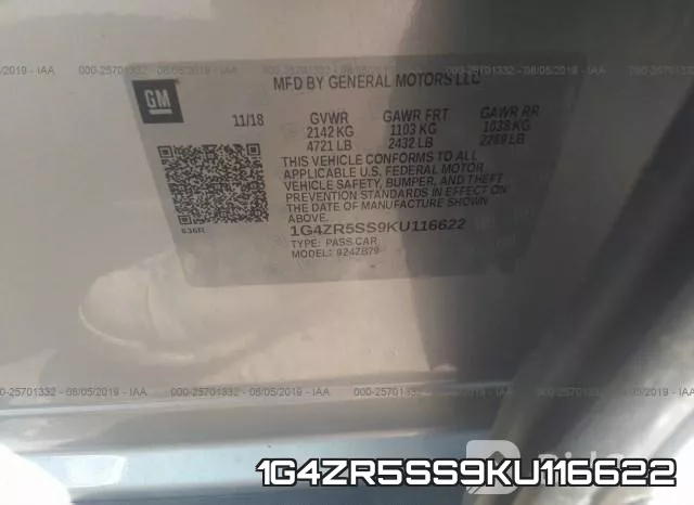 1G4ZR5SS9KU116622 фото 10