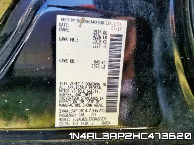 1N4AL3AP2HC473620 фото 2