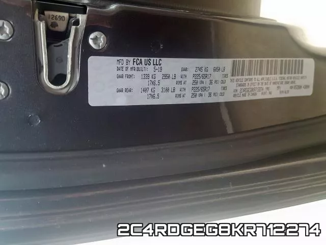 2C4RDGEG8KR712274 фото 2