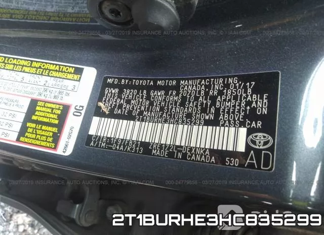 2T1BURHE3HC835299 фото 10