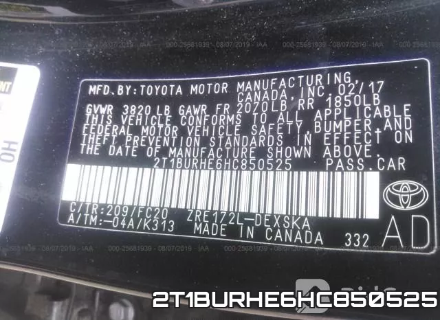 2T1BURHE6HC850525 фото 9